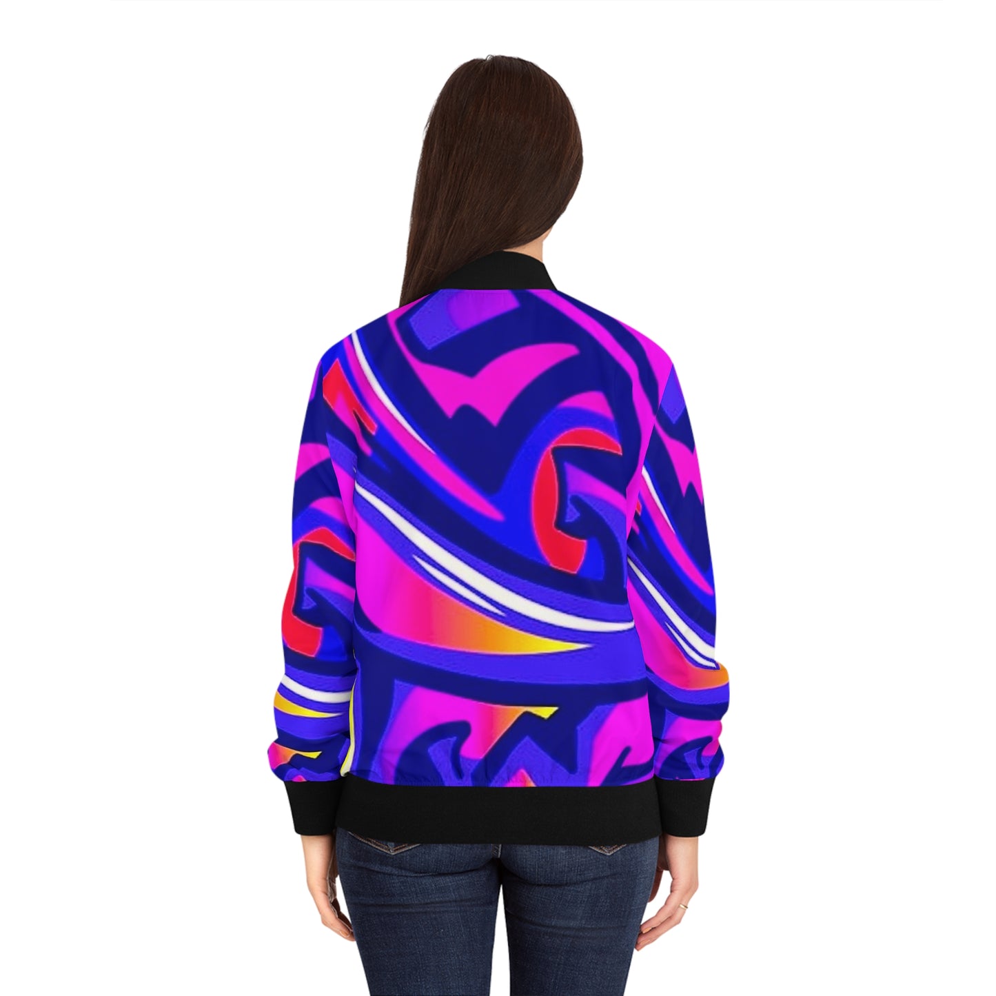 Colorful Graffiti Women Bomber Jacket, Trendy Streetwear, Fashion Outerwear, Urban Style Coat, Hip Hop Clothing, Cool Graphic Print