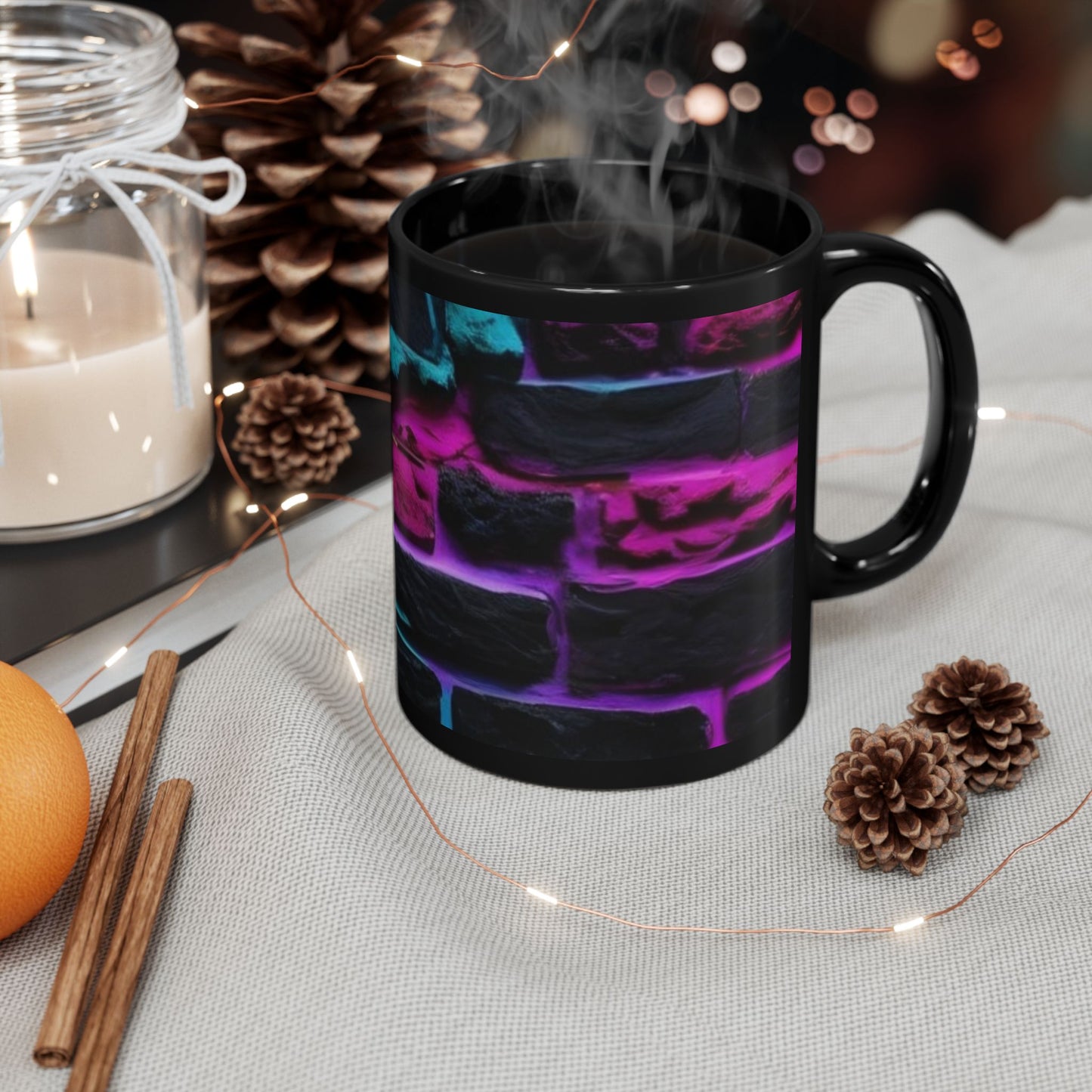 Neon Colored Black Mug