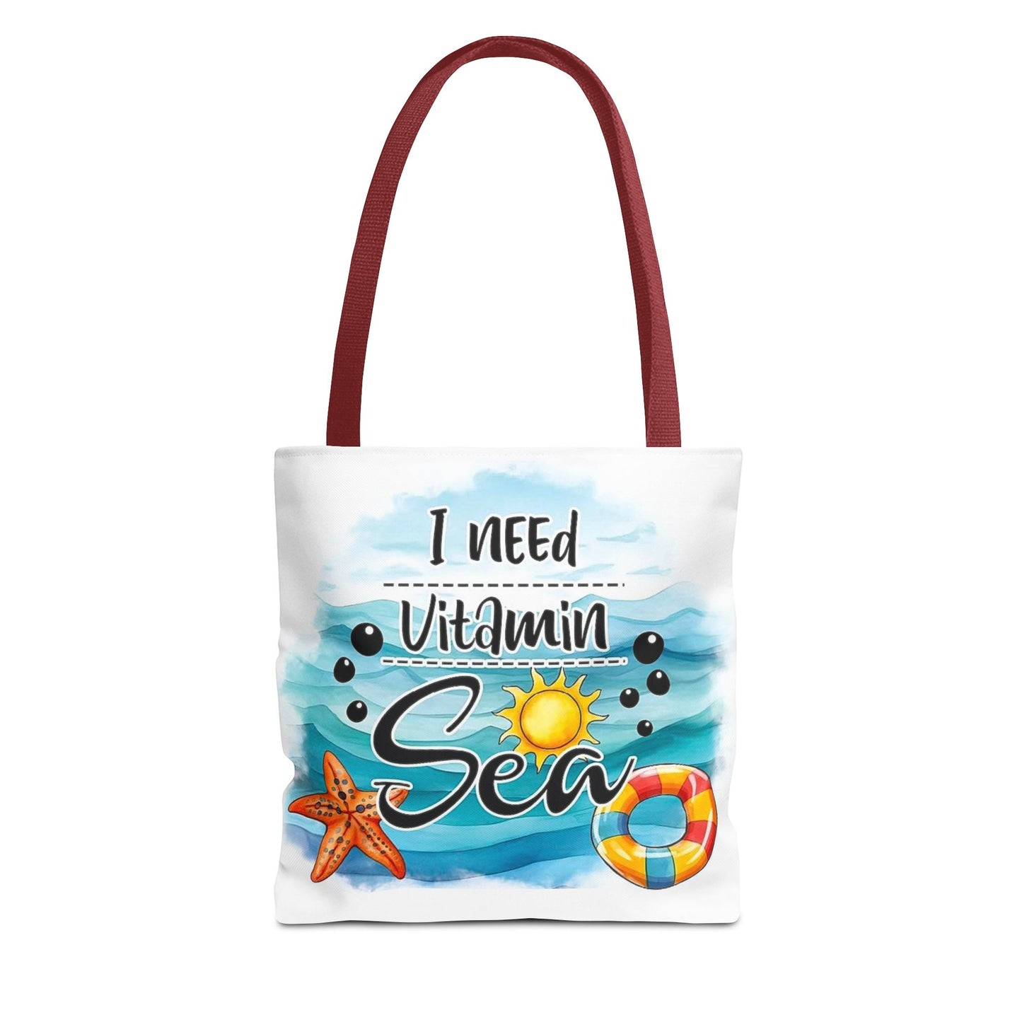 Ocean Vibes Tote Bag, Beach Lover Gift, Vitamin Sea Carryall, Summer Vacation Bag, Coastal Tote, Nautical Tote Bag