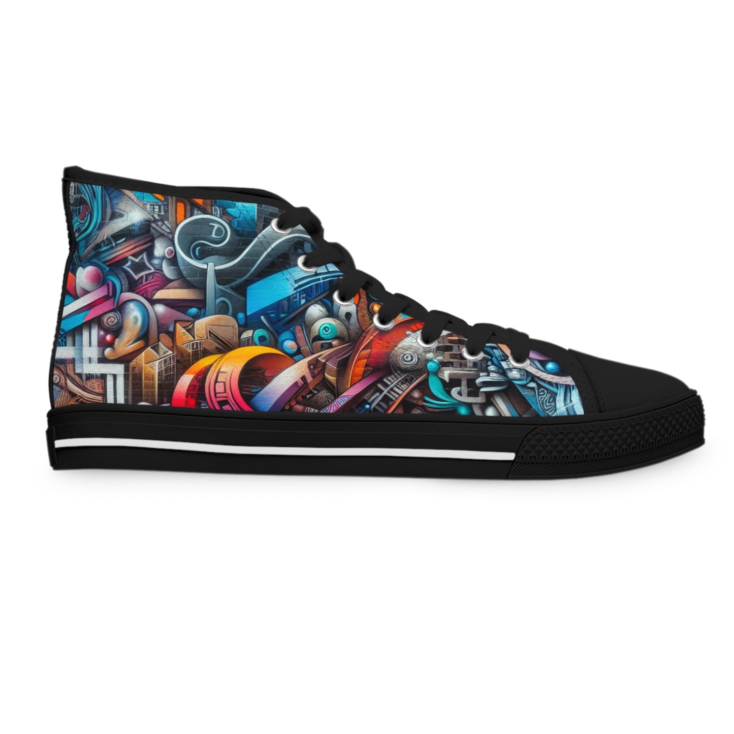 Graffiti High Tops, Urban Women's Sneakers, Hip Hop Fashion Footgear