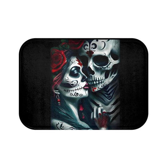 Skeleton Love Bath Mat - Gothic Bathroom Decor.