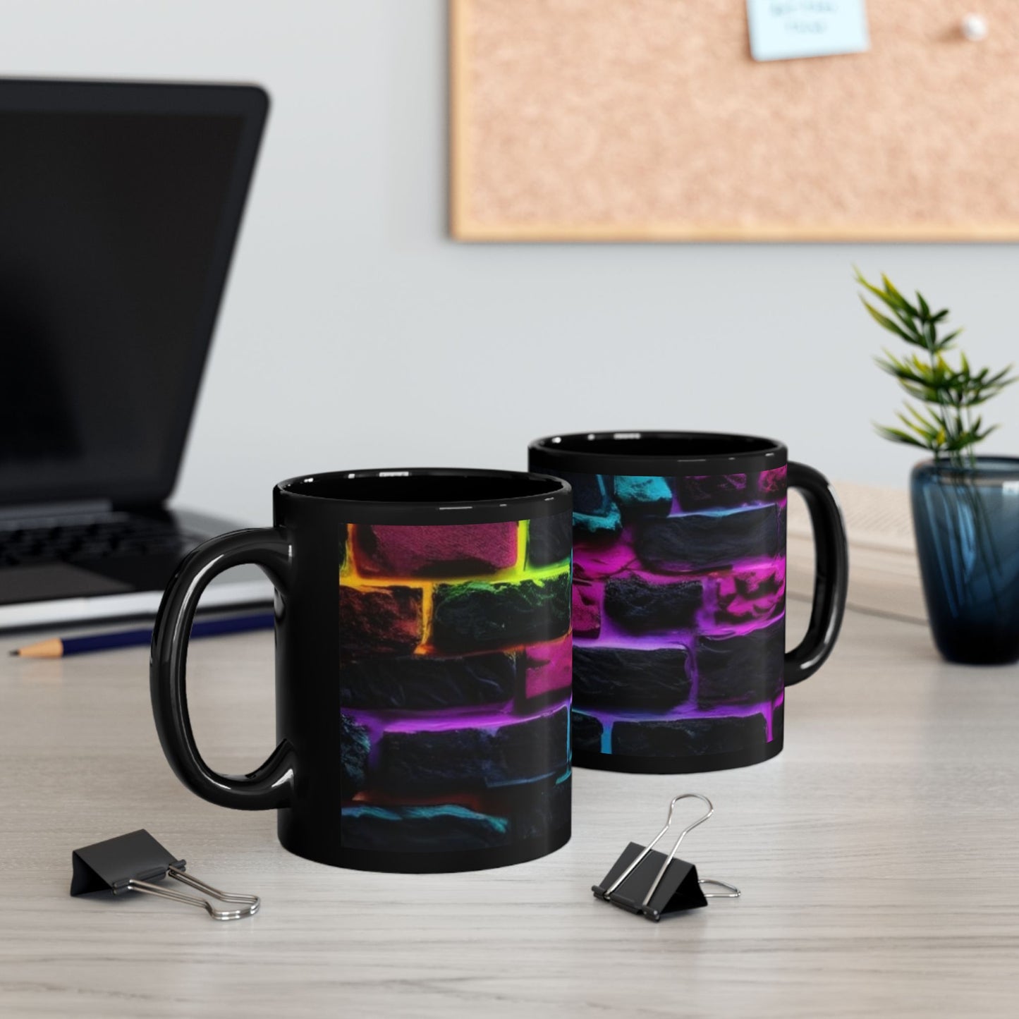 Neon Colored Black Mug