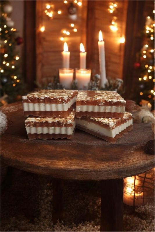 Honey and Oats Soap with a Delicate Vanilla Scent.