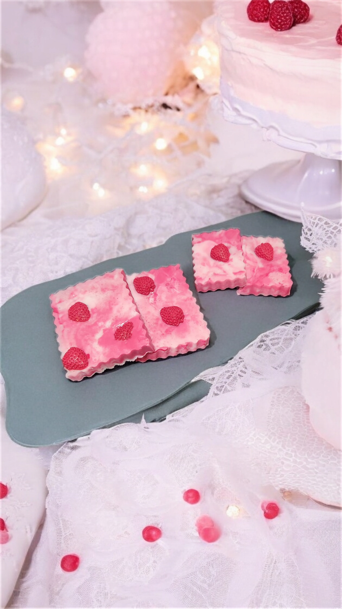 Strawberries and Cream Triple Butter Base Soap